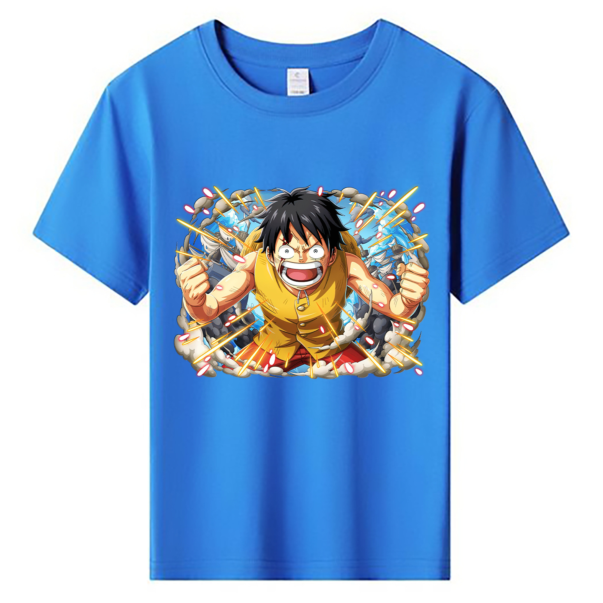 ワンピース モンキー・D・ルフィ ONE PIECE Monkey D. Luffy 綿100％キッズTシャツ（フロントプリント）